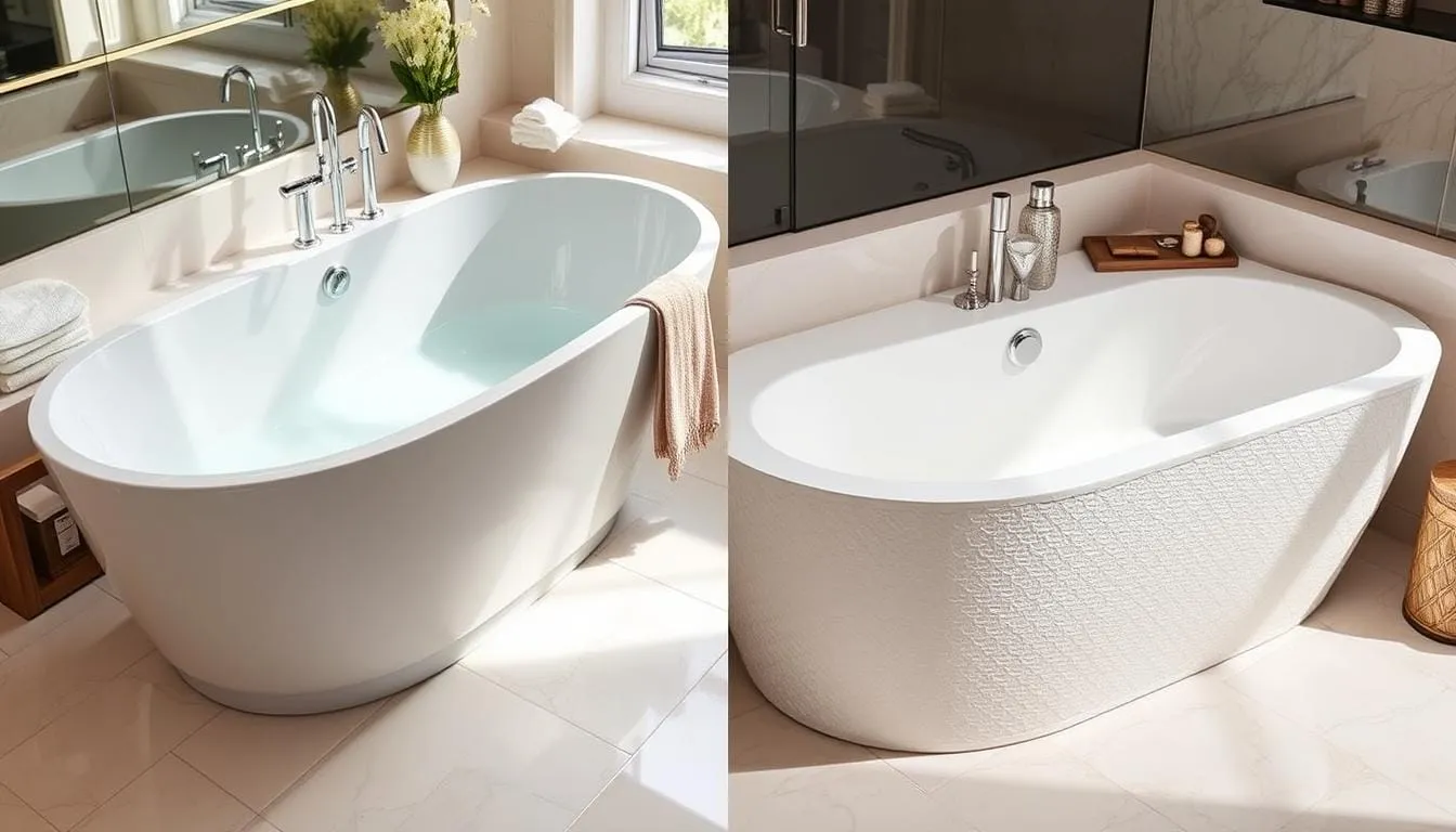 Comparing acrylic vs fiberglass tubs