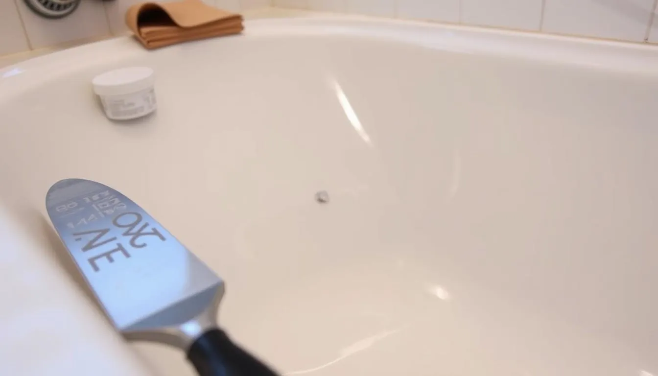 Repairing chipped bathtub surfaces