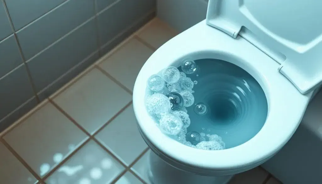 toilet bubbling when water drains