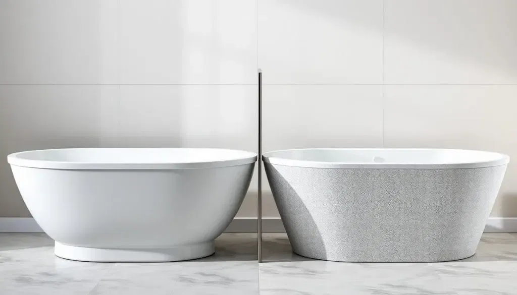 cost comparison between acrylic and fiberglass tubs