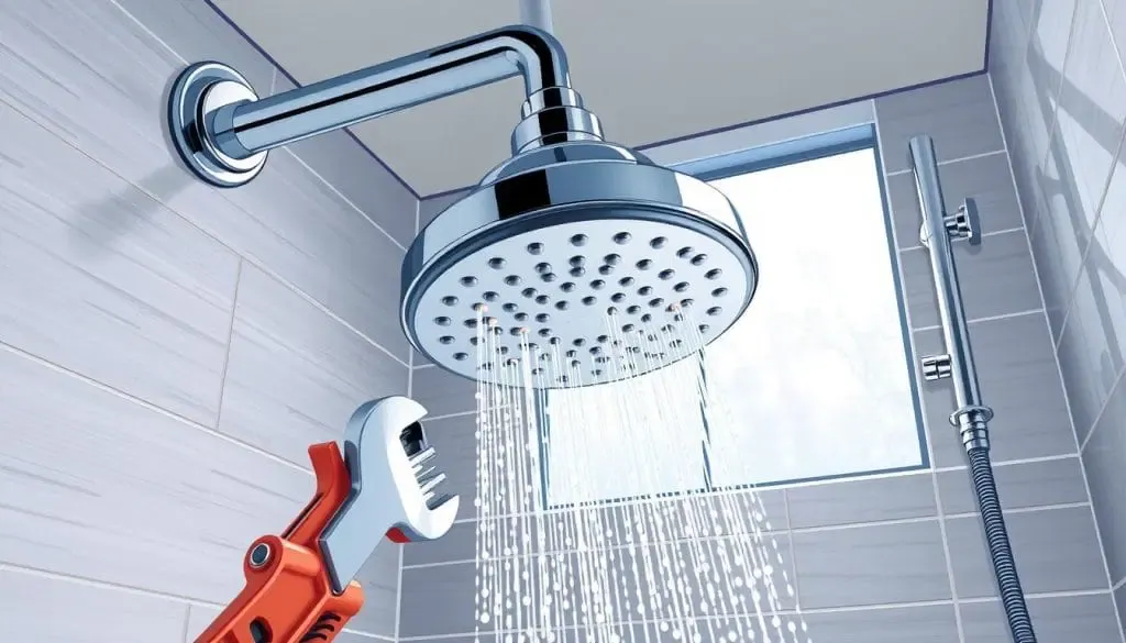 low-flow shower head installation