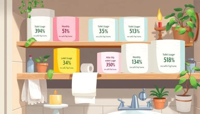 how many rolls of toilet paper per person per month