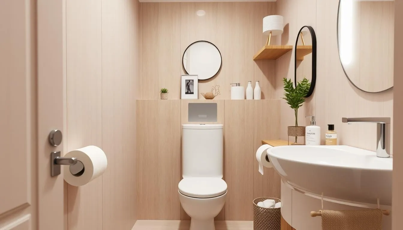 where to put toilet paper holder in small bathroom