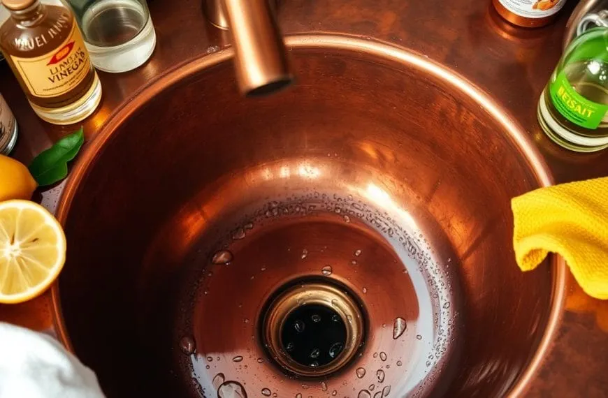 Cleaning and maintaining a copper sink